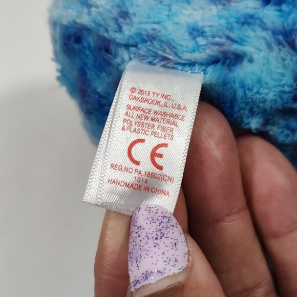 Ty Beanie Boos Ice Cube Blue Penguin Plush Stuffed Animal  2015 Glitter Eyes - Picture 8 of 8